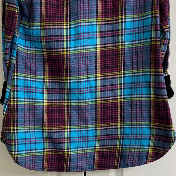 Soft Surroundings Multicolor Plaid Flannel Shirt - Picture 7 of 8